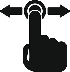 Fototapete - Hand using a touch screen, scrolling or swiping with finger to navigate right and left