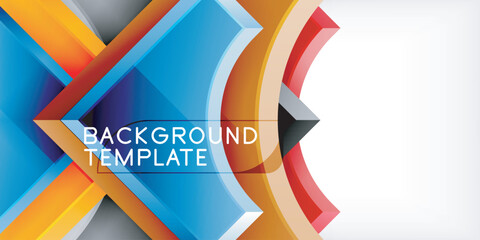 Poster - Geometric design abstract background - circles and triangles