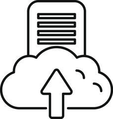 Fototapete - Securely transferring documents to cloud storage, ensuring data accessibility and protection with this upload icon