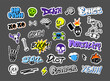 © WinWin - Graffiti skull stickers. Street art decals with skulls and bones, rebellious pop punk tattoo and hand drawn extreme urban style vector illustrations set. © WinWin - Graffiti skull stickers. Street art decals with skulls and bones, rebellious pop punk tattoo and hand drawn extreme urban style vector illustrations set.