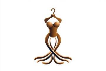Poster - A clean, minimalist logo for a fashion brand with a simple icon of a hanger or dress form