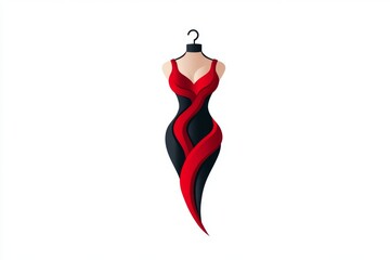 Poster - A clean, minimalist logo for a fashion brand with a simple icon of a hanger or dress form
