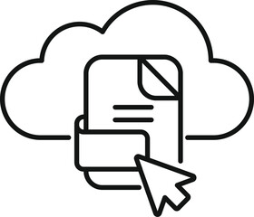 Fototapete - Online document management system with cursor selecting file stored in cloud, symbolizing efficient data access and storage
