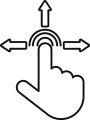 Poster - Finger activating a multi directional touch screen control, symbolizing navigation and user interface interaction