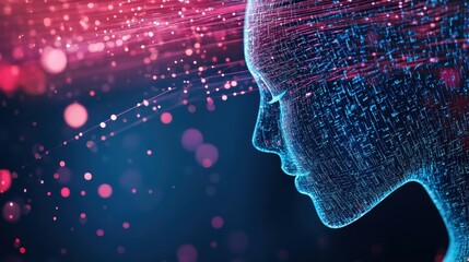 Poster - futuristic ai-driven decision making with holograms