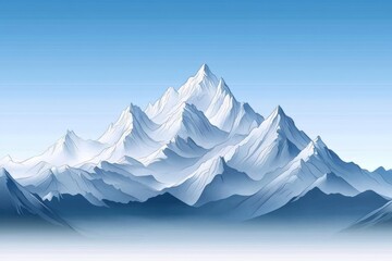 Leinwandbilder - Outline of a mountain range in soft pastel colors, with only a few lines depicting peaks and valleys in a minimalist style