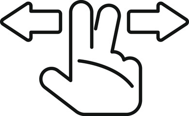 Poster - hand making scrolling gesture on a touchscreen, with arrows indicating horizontal movement