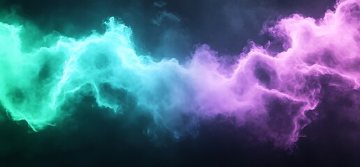 Wall Mural - Abstract blue and purple smoke on a dark background.