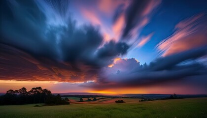 Wall Mural - cloud over the forest