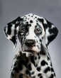 © Argiduna - Primer plano, Retrato de la cara de un bonito cahorro de perro Dalmata. Foto estudio