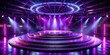 © BondGraphics - Purple Neon Stage with Circular Platform, Stage Design, Event Stage