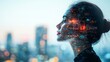 © Fahad - A woman's profile is overlaid with an image of a city skyline, creating a mesmerizing effect.