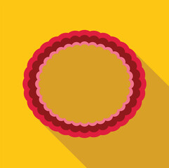 Poster - empty circular label with scalloped edges, creating a decorative frame, ideal for various design and
