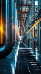 Poster - Modern High-Tech Energy Storage Facility Interior