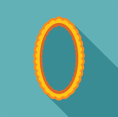 Poster - decorative round frame features scalloped edges, adding a touch of elegance and visual interest to a