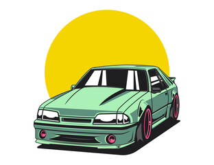 Wall Mural - 90s vehicle vector image illustration graphic