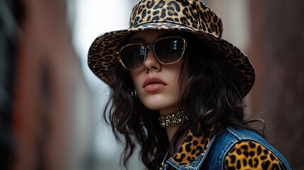 Stylish leopard print bucket hat