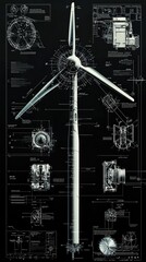 Poster - Detailed Schematic of Wind Turbine Design Elements