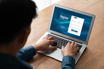 Poster - online registration form for modish form filling on the internet website