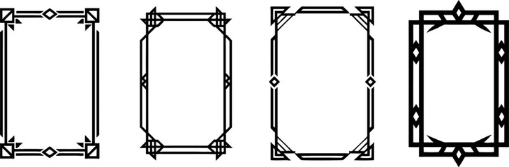 Poster - Set of geometric frames, in art deco style