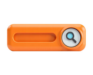 Poster - 3D search bar with a magnifying glass icon. minimal design