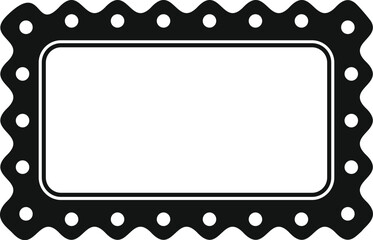 Poster - rectangular postage stamp frame with wavy edges and circle dots forming a simple yet elegant border