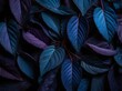 ©  Sokimimi Studio - Dark Blue and Purple Leaves Background