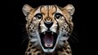 © mryanfahrudin1 - Animal funny cheetah open mouth shocked expression background wallpaper AI generated image