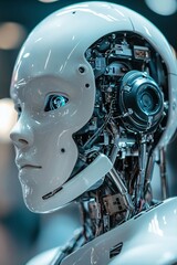 Poster - Humanoid robot showing complex internal mechanisms and artificial intelligence