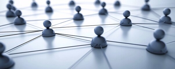 Poster - Network connecting business people using linked connections