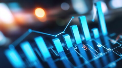 Poster - Modern Financial Data Visualization with Colorful Bar Graphs Representing Growth Trends in Business Analytics, Concept of Economic Performance and Market Analysis