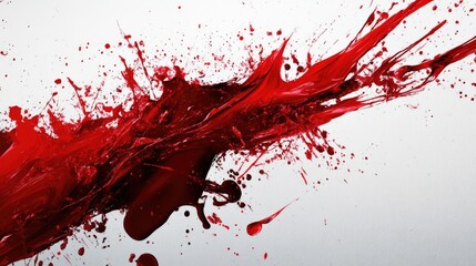 Poster - Dynamic Red Splash on White Background Capturing Energy and Movement in Abstract Art, Ideal for Illustrating Passion, Emotion, and Artistic Expression in Various Contexts