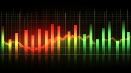 Fototapete - Colorful Abstract Data Visualization with Vibrant Bars and Line Graphs Representing Key Trends and Fluctuations in Market Analysis and Analytics Performance Metrics