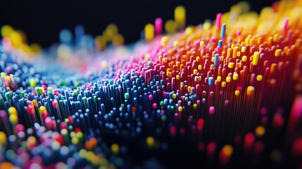Poster - Colorful Abstract Background with Vibrant Patterns and Dots Creating a Dynamic Visual Landscape Representing Energy and Movement