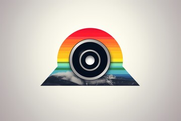Poster - Intertwined circles in vivid colors for a minimalist optical lens effect composition