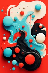 Poster - Minimalistic pattern design featuring stripes and dots with space for magazine  on bright background