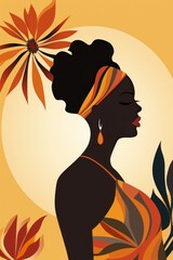 Poster - Create a striking silhouette of a person or flower against a bold solid background