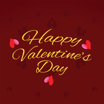 Valentine s Day Calligraphy Banner with Heart. Vector illustration. This colorful design is suitable for cards, backdrops, posters, and many other uses.