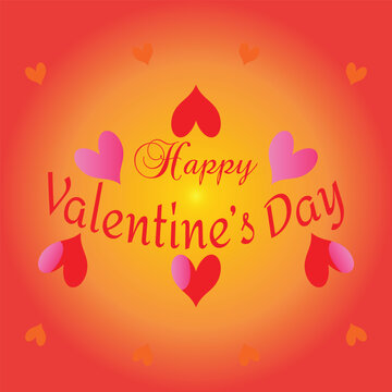 Valentine s Day Calligraphy Banner with Heart. Vector illustration. This colorful design is suitable for cards, backdrops, posters, and many other uses.