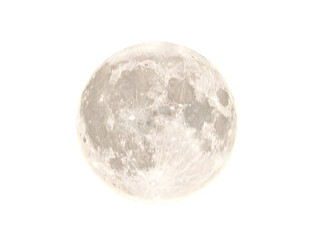Wall Mural - full moon isolated on white background, moon isolated on white
