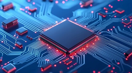Poster - the digitalization of neural networks and cloud computing are visualized using advanced technology c