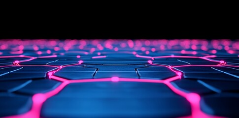 Poster - In this 3D illustration we see the concept of Cyber City, digital technology and Information Security. We also see such concepts as neural networks, blockchain, and databases, which are to become