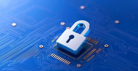 Poster - online internet authorized access against cyber attacks and business data privacy concept with digit