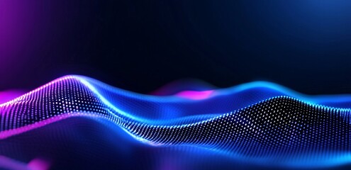Aufkleber - Open source wavy surface illustration using cyber data streams and digital neural networks