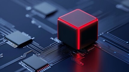 Aufkleber - an ai circuitry concept incorporating quantum information processing. glows in the dark 4d chip. sup
