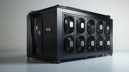 Poster - Compact Data Center Server Module - Network Infrastructure, Corporate IT Solutions, Cooling Fans, Modular Design