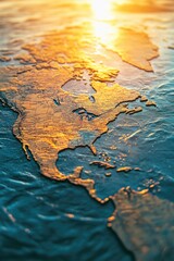 Poster - A detailed view of the world map with countries and continents highlighted