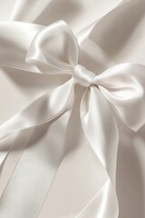 Aufkleber - A detailed view of a white satin bow
