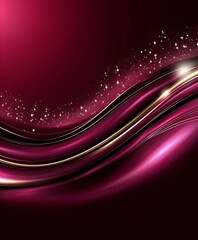 Poster - Abstract Background with Elegant Waves and Sparkling Stars in Shades of Pink, Gold, and Dark Burgundy for Creative Visuals and Design Projects
