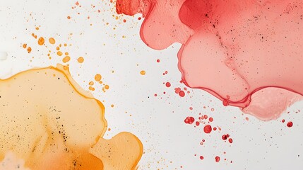 Poster - Abstract Colorful Ink Splashes on White Background Capturing the Essence of Creativity and Artistic Expression in Fluid Design Elements